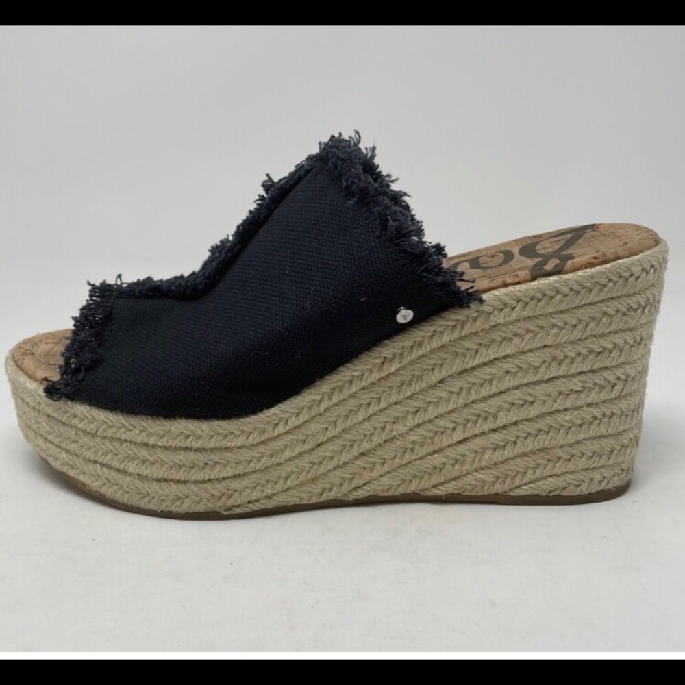 Sam Edelman Black Wedge Sandals 6.5